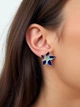 Жіночі сережки "Квіти" 2.5 см jewelry Сині - зображення 2