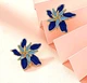 Жіночі сережки "Квіти" 2.5 см jewelry Сині - зображення 3