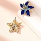 Жіночі сережки "Квіти" 2.5 см jewelry Сині - зображення 4
