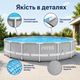 Каркасний басейн Intex Prism Frame 427×107 см 12706 л круглий збірний басейн із картриджним фільтр-насосом 3785 л/год, драбиною - зображення 4