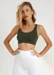 Бесшовный топ на широких бретелях Giulia TANK TOP S/M Khaki-khaki, женский топ из микрофибры, круглый вырез, спортивный - изображение 2