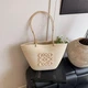 Женская плетеная сумка-шоппер в стиле Loewe, летняя соломенная сумка, пляжный шоппер - изображение 4