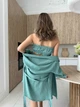 Домашний костюм пижама Christel кимоно топ шорты оливка L - изображение 8