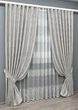 Комплект штор VR-Textil Лен Мрамор 100х270 2шт и Тюль 400х270 1263ш-1675т Светло-серый с белым 71-168/2 - изображение 2