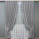 Комплект штор VR-Textil Жаккард Мрамор 100х270 2шт и Тюль 400х270 1668ш-1529т Серый с белым 71-183/2 - изображение 1