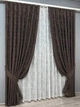 Комплект штор VR-Textil Жаккард Мрамор 100х270 2шт и Тюль 400х270 1122ш-1400т Венге с белым 71-191/2 - изображение 2