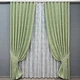 Комплект штор VR-Textil Жакард Мармур 100х270 2шт і Тюль 300х270 1147ш-1400т Світло-оливковий з білим 71-192/1 - зображення 1