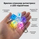 Брелок кейкап кликер спинер антистресс 5 клавиш LED подсветка клавиатура прозрачная - зображення 1