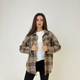 Сорочка жіноча фланель коричнево-молочна клітинка, L;XL - изображение 5