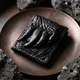 Портмоне CROCODILE LEATHER bg180fash04 из натуральной кожи крокодила Черное - изображение 4