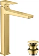 Смеситель для раковины HANSGROHE Metropol золото 32512990 донный клапан Push-Open - изображение 2
