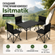 Складной туристический комплект Isitmatik со столом 120×55×50 см и четырьмя стульями 38×38×64 см, мебель для пикника, кемпинга, дачи, рыбалки, отдыха на природе, алюминиевый каркас, компактная конструкция для удобной транспортировки - изображение 2