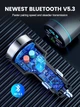 Автомобільний FM-трансмітер RIWUSI BC61 Bluetooth 5.3 з зарядкою PD 30 Вт та QC3.0 18 Вт, сріблястий - зображення 7