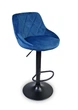 Барный стул Hoker TOLEDO VELVET Синий-велюр, 46х36х106 см - регулируемое строение, поворотное сиденье - изображение 1