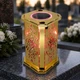Лампадка на сонячній батареї золота з орнаментом вишивки | нержавіючий корпус | червоне LED світло | 22 см - зображення 5