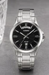 Мужские наручные часы Casio MTP-1381D-1A серебристые с черным циферблатом - изображение 4