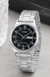 Мужские наручные часы Casio MTP-V006D-1B2 серебристые с черным циферблатом - изображение 5