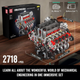 Конструктор Mould King 10130 V8 Twin Turbo Technic з електромотором, модель двигуна V8, 2718 деталей - изображение 4