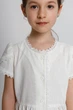 Платье льняное молочное с кружевом для девочки 6-7 лет, рост 122см - изображение 2