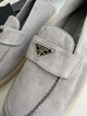Лофери Prada Suede Triangle Logo Grey 43 - изображение 5