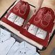 Набор чехлов для хранения и перевозки обуви Shoe Bag на затяжках, с окошком 10 шт 27 х 36 см Красный - изображение 4