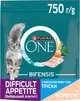 Сухий корм для дорослих котів Purina One Difficult Appetite з тріскою та фореллю з вибірковим смаком у їжі 750 г (8445291802780) - изображение 1