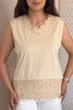Футболка INEDIT 50052 Beige ONE SIZE - зображення 4