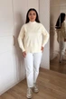 Светр INEDIT 10619 Latte ONE SIZE - зображення 6