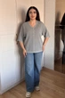 Светр INEDIT 10863 Grey ONE SIZE - изображение 5