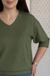 Светр INEDIT 10865 Khaki ONE SIZE - изображение 2