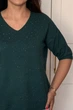 Светр INEDIT 10852 Dark-Green ONE SIZE - изображение 4