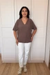 Светр INEDIT 10856 Brown ONE SIZE - зображення 5