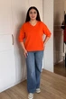 Светр INEDIT 10865 Orange ONE SIZE - зображення 5