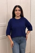 Светр INEDIT 10860 Dark-Blue ONE SIZE - изображение 5