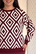 Светр INEDIT 10617 Bordo ONE SIZE - зображення 4