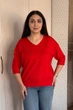Светр INEDIT 10865 Red ONE SIZE - изображение 1