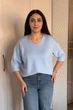Светр INEDIT 10865 Blue ONE SIZE - изображение 5
