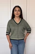 Светр INEDIT 10853 Green ONE SIZE - зображення 1