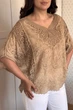 Блуза INEDIT 29007 Beige ONE SIZE - изображение 2