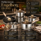 Набор посуды Engelberg EB-8013 из нержавеющей стали с крышками посуда для всех видов плит индукционной газовой электрической - изображение 1