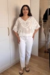Блуза INEDIT 29007 White ONE SIZE - изображение 6