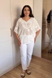 Блуза INEDIT 29007 White ONE SIZE - изображение 7