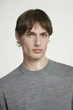 Футболка чоловіча з вовни cos slim-fit merino wool t-shirt 1263816002 L Сірий - изображение 4