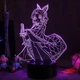 3D аниме-светильник лампа-ночник Канаэ Котё з Клинок, рассекающий демонов Demon Slayer - RGB-лампа с LED-подсветкой на 7 цветов - изображение 1