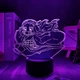 3D аниме-светильник ночник Нэдзуко Камадо с Клинка, рассекающего демонов Demon Slayer, RGB-лампа с LED-подсветкой на 7 цветов - изображение 4
