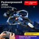 Детский дрон-самолет на радиоуправлении, с RGB-подсветкой, вращением 360°, удержанием высоты и ручным запуском, черно-синий - изображение 4