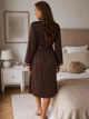 Халат женский средней длины Coemi 125 2XL/3XL шоколад - изображение 2