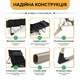 Складывающееся кресло кровать с подушкой до 150 кг LEOBRO Темная полоска Black (LB-1139) - изображение 5