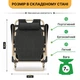 Складывающееся кресло кровать с подушкой до 150 кг LEOBRO Темная полоска Black (LB-1139) - изображение 8