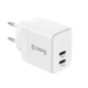 Мережевий зарядний пристрій Crong Ultra Compact GaN 2x USB-C 35W PD 3.0 White (5904310702225) - зображення 1